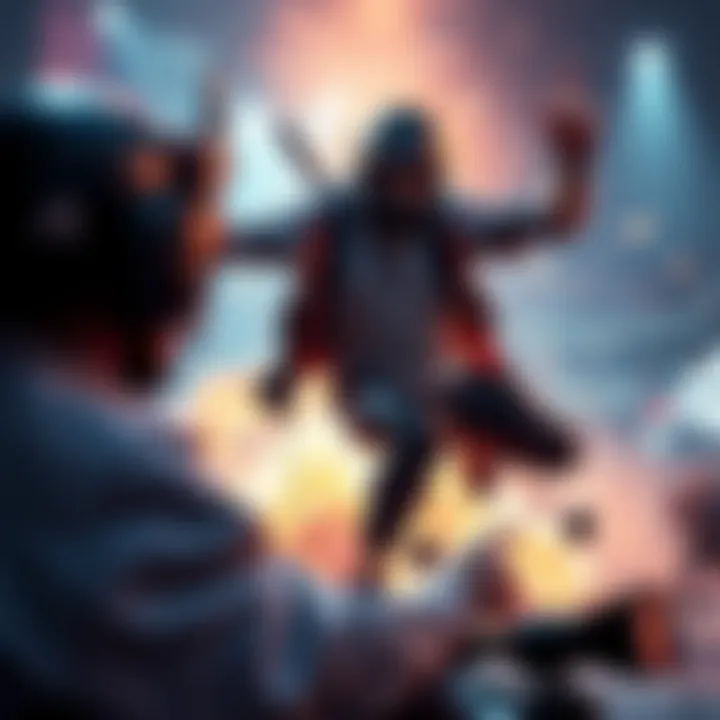 Player Makes Bold Move A gamer makes a stunning play during a competitive match, shocking the crowd with an unexpected victory.