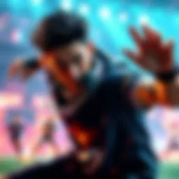 Player showcasing impressive dodge skill A player demonstrating a high dodge skill in an intense game scenario, highlighting agility and concentration