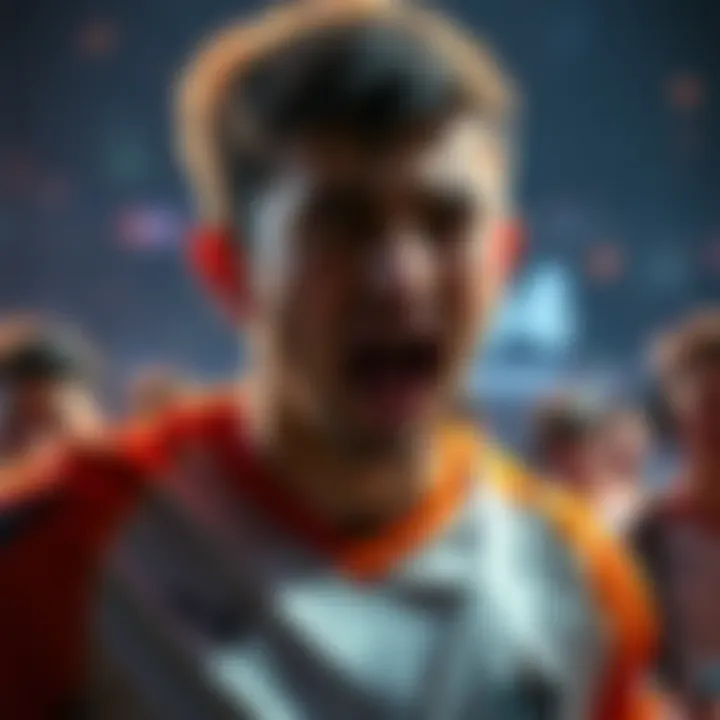 A player expressing his emotions after losing a 1v3 match against Ug4