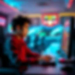 A gamer looking frustrated while playing a fast-paced 2hu game on a computer
