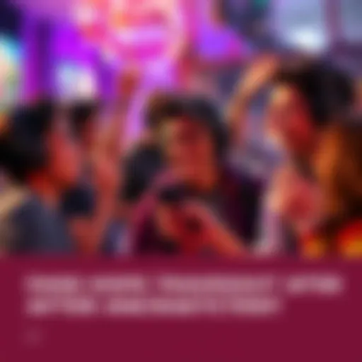 A group of excited players discussing their positive experience with a recent gameplay buff during an anniversary celebration