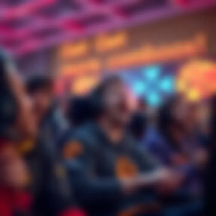 Group of players expressing frustration and competitiveness after losing a match, with one player shouting 'Get more combos!' in the air, set in a gaming environment