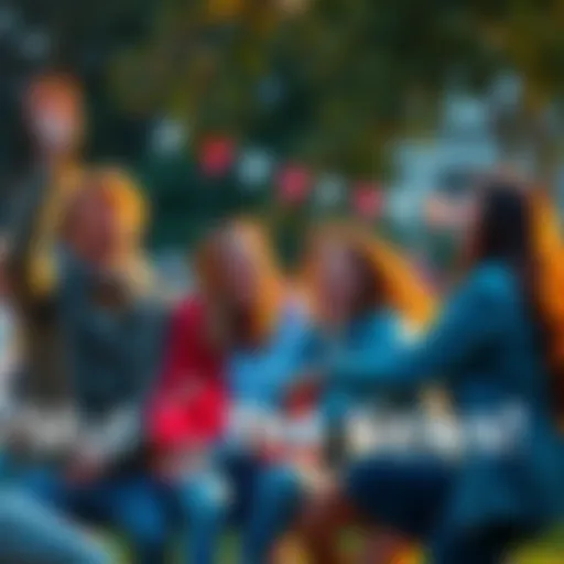 Group of friends laughing and playing games together outdoors