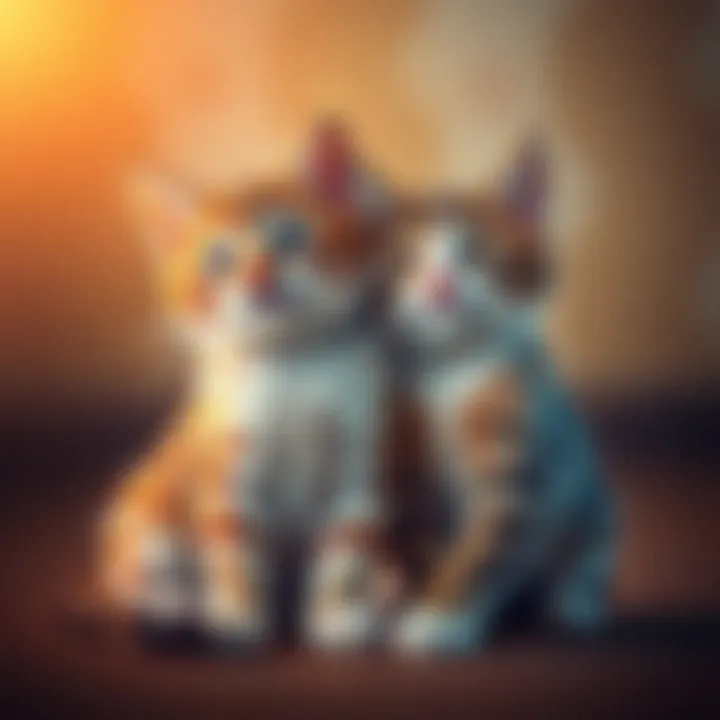 Two adorable cats playing together, showcasing their playful nature and charm.