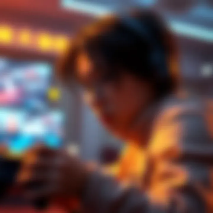 A player searching for a QQ Bang on PlayStation, showing a gaming console and controller with a focused expression.