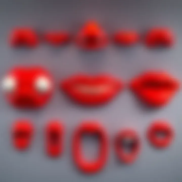Various mouth shapes displayed for PNGtuber animations, showing shapes like 'O', 'K', and 'A'