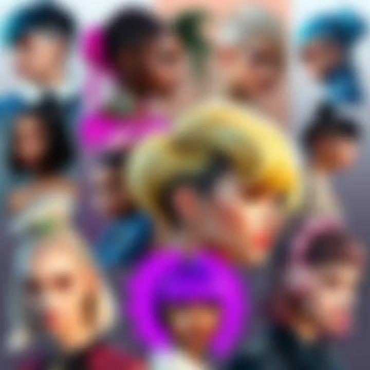 A collage of trending hairstyles for 2026, showcasing various styles including bold colors, unique cuts, and fashionable accessories.