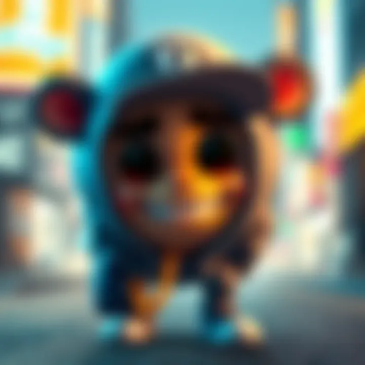 A humorous cartoon character styled in a trendy meme format, conveying a funny expression or phrase, capturing the essence of the meme's appeal.