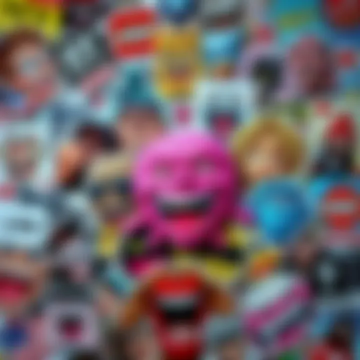 A collage of various popular internet memes showcasing humor and creativity
