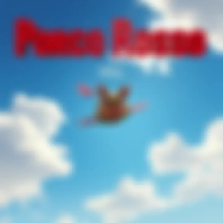 Porco Rosso, a pig aviator, soaring through a bright blue sky with fluffy clouds, showcasing action and adventure in the film.