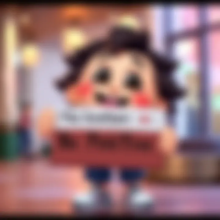 A cheerful cartoon character holding a sign that says 'Be Positive' with a heart symbol, representing the B+ blood type humor.