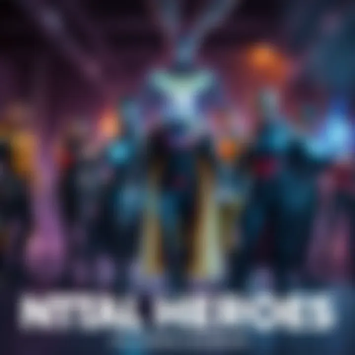 A group of diverse characters standing together, showcasing their unique powers and traits, ready to step up as heroes.