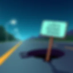 A cartoon image of a pothole with a sign that says 'Life's bumps ahead' next to it, symbolizing resilience and perspective in life