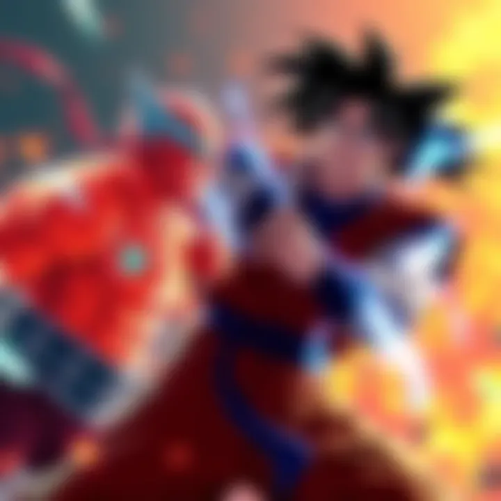 Iceman, The Thing, and Starfire face off against Goku, showcasing their powers in an intense battle scene