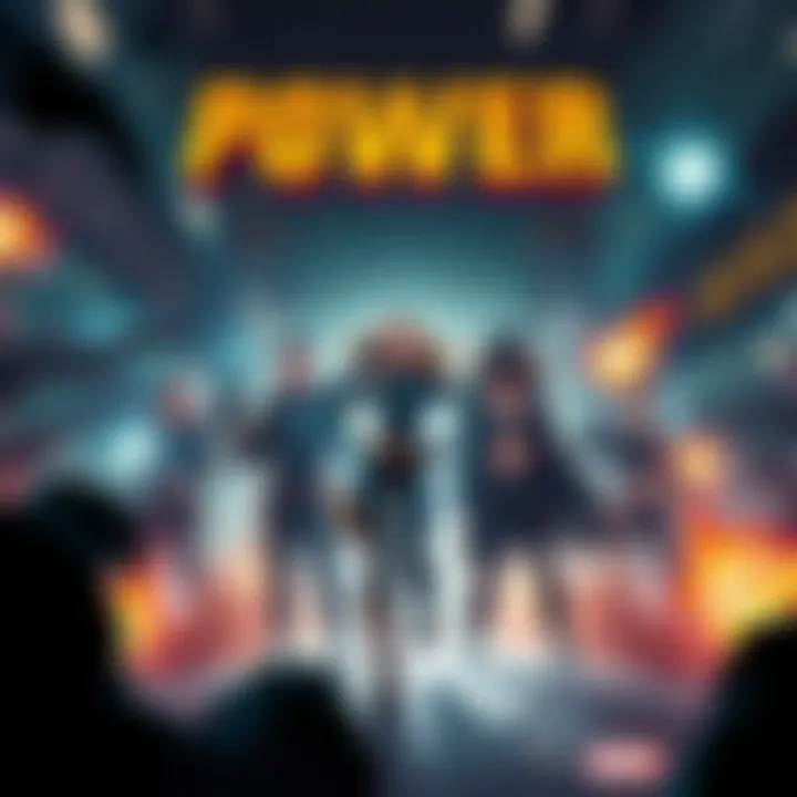 Power stands confidently in a chaotic scene, surrounded by her allies, showcasing her fierce personality and influence in the story.