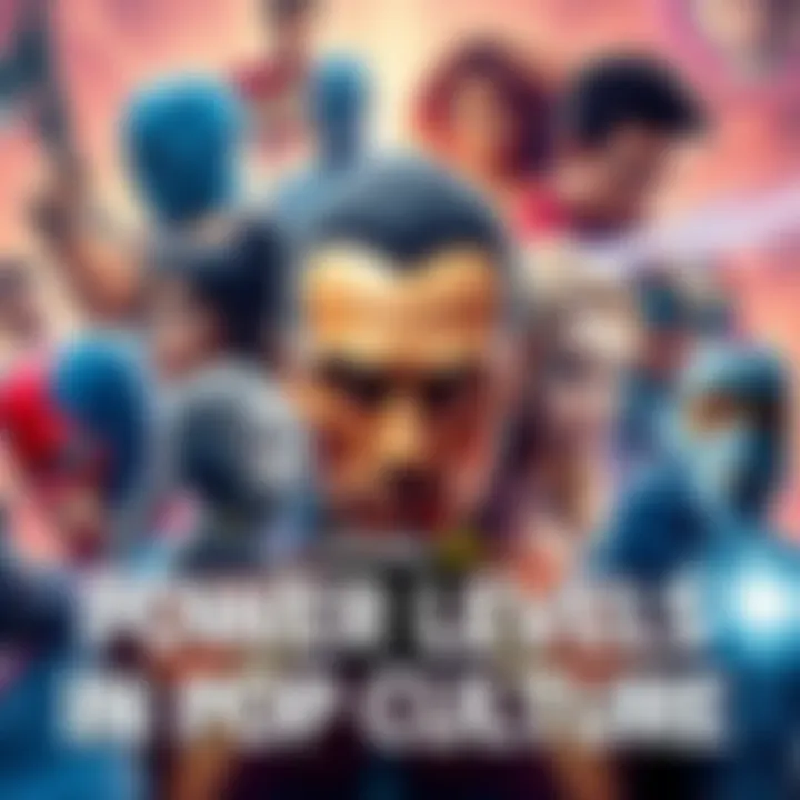 A collage of popular characters and memes representing different power levels in popular culture.