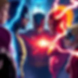 A group of characters from the Invincible universe facing each other, showcasing changing alliances and power dynamics.