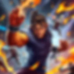 A fierce character preparing to unleash a massive one-hit attack in a dynamic gaming scene.