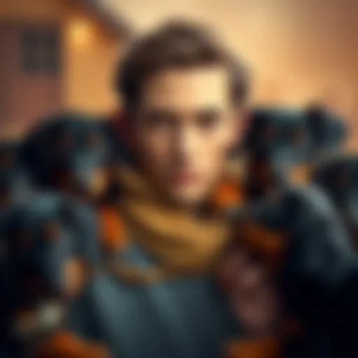 Powerless Homelander with dachshund puppies A scene featuring a character resembling Homelander with a serious expression, surrounded by playful dachshund puppies, highlighting the contrast between the character's struggle and the joy of the pu...