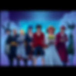 A group of key characters from Pre-Timeskip One Piece standing together, showcasing their unique styles and expressions, representing the memorable moments of the series.