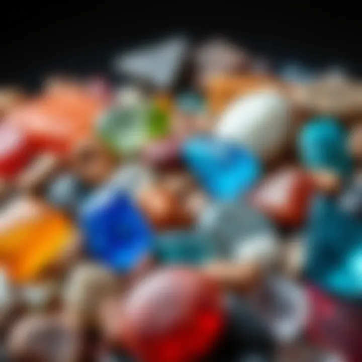 A close-up of various premium stones showcasing their colors and textures, symbolizing market dynamics and investment opportunities for 2025.