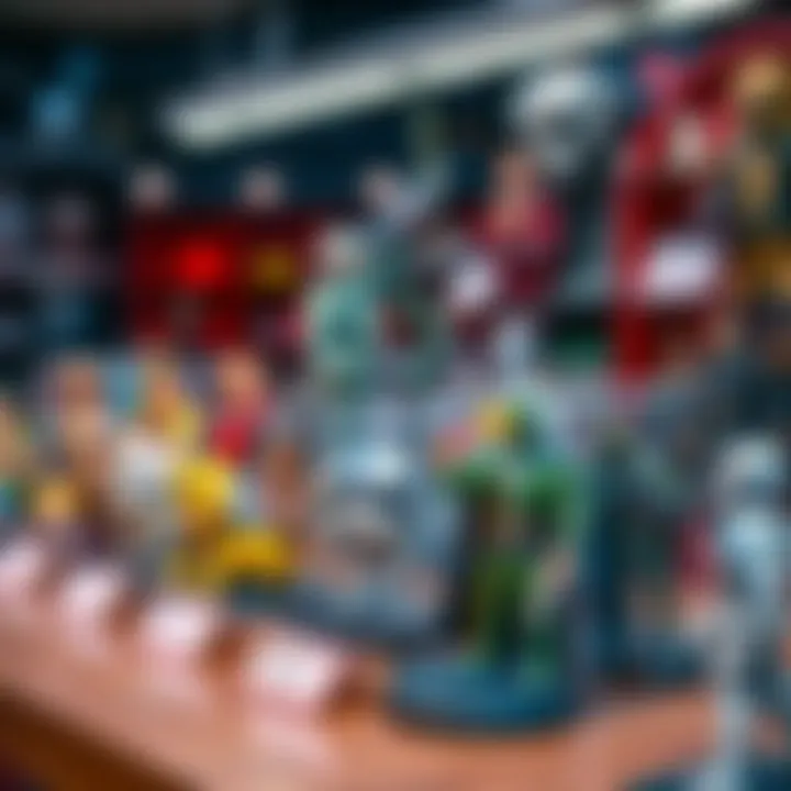 A collection of recently pre-ordered collectibles arranged nicely on a table with labels showing their names and release dates