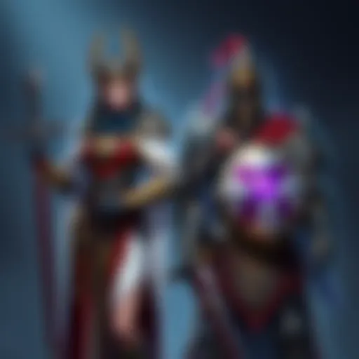 A Priestess and Paladin stand side by side, showcasing their unique armor and weapons, symbolizing their strong partnership in the community.