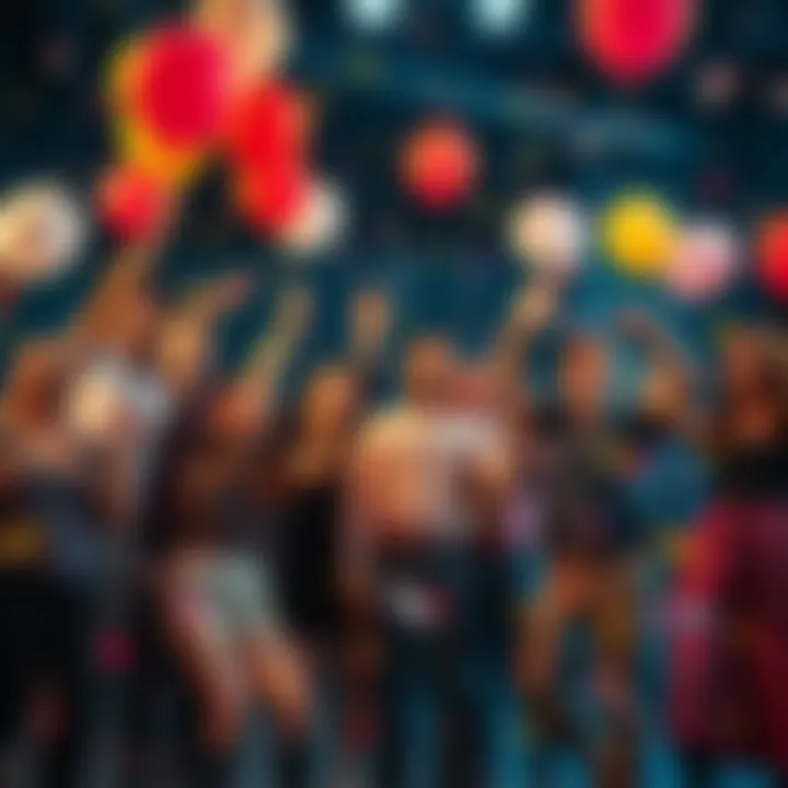 A group of happy team members celebrating the completion of a long-awaited project with balloons and confetti