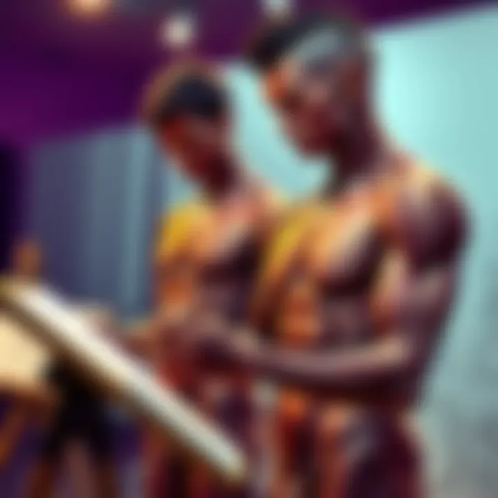 An artist demonstrating body drawing techniques with a focus on human anatomy and proportions