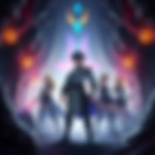 The main character stands defiantly with newly recruited allies in a dark dungeon, preparing for revenge against betrayers.