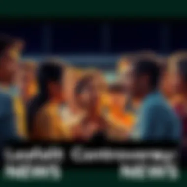 A group of people discussing Leaflit's racial slur incident, expressing various opinions and emotions