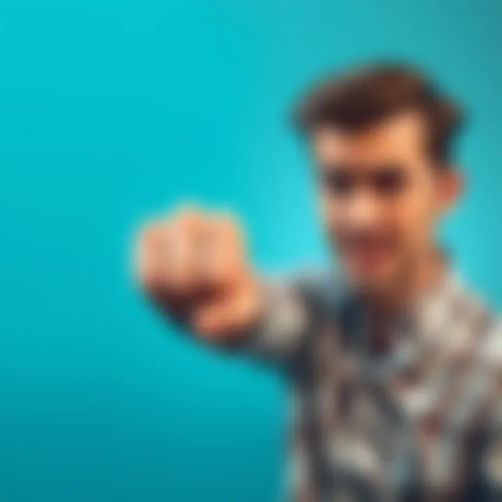 A person with a frustrated expression raises their fist as if ready to punch, conveying a mix of anger and humor.