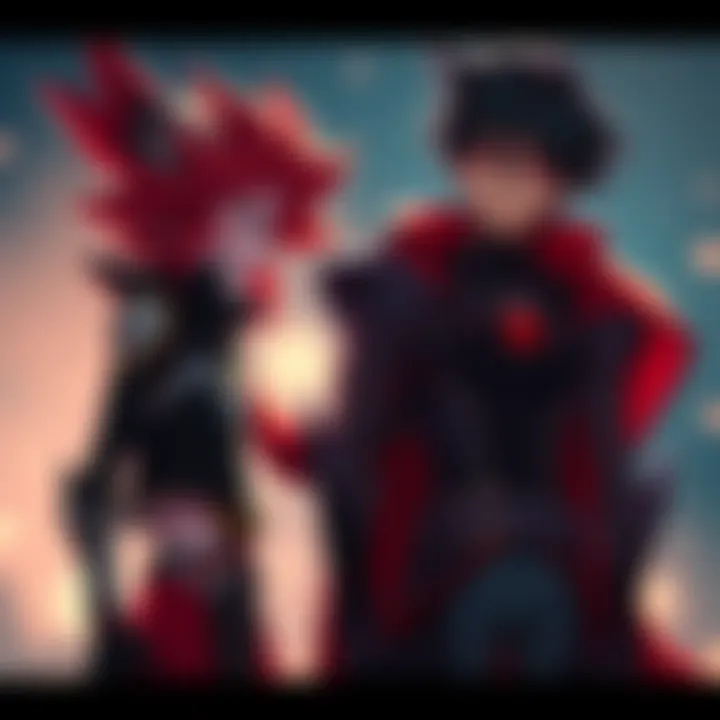 Qrow stands beside Ruby, sharing a moment, representing their father-daughter bond in an animated scene.