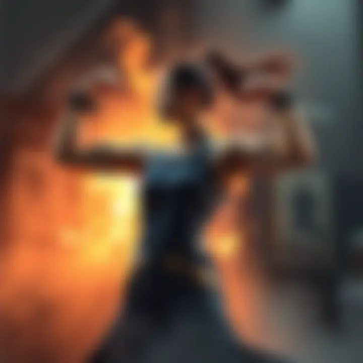 A powerful woman named Quanxi flexing her muscles in a dynamic pose, surrounded by a mysterious glow, symbolizing her superhuman strength and unique aging