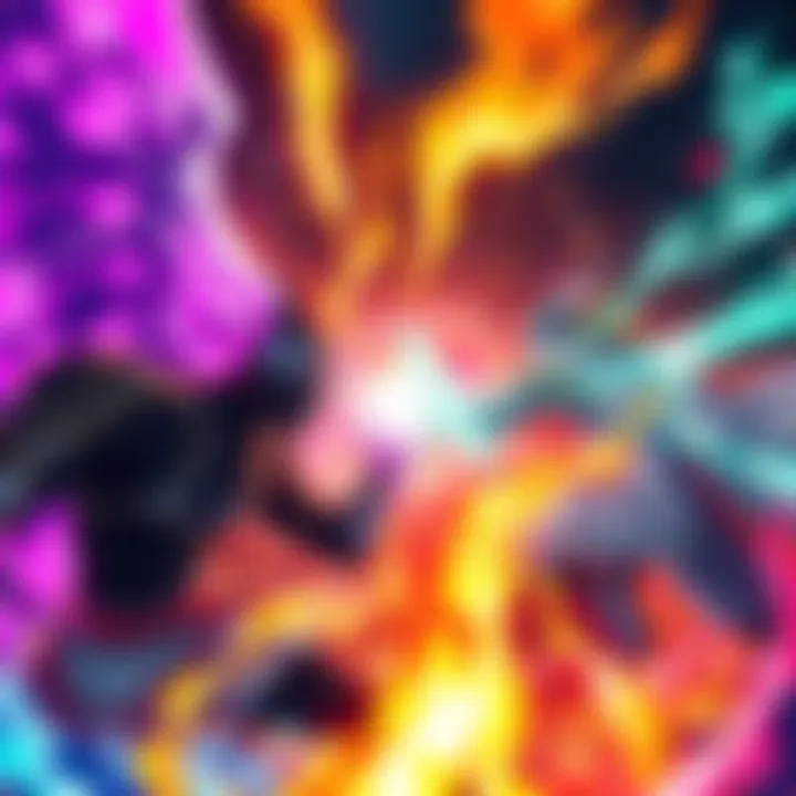 A Quincy and a Fullbringer face off in a dramatic confrontation, showcasing their unique powers in a vibrant scene.