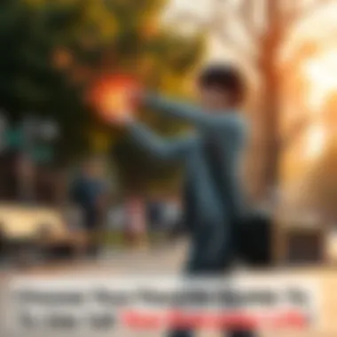A character practicing a special ability inspired by OFA quirks, showcasing its effects in a regular setting like a park or street.
