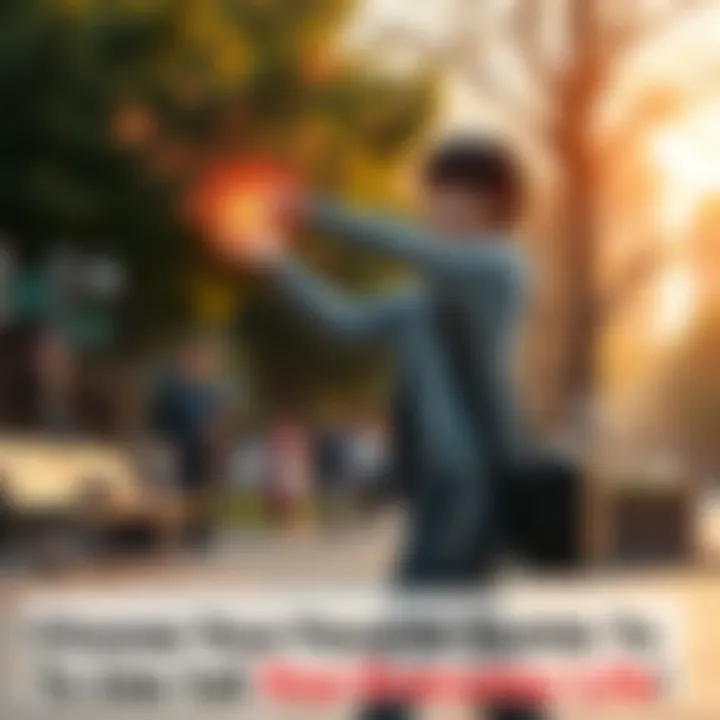 A character practicing a special ability inspired by OFA quirks, showcasing its effects in a regular setting like a park or street.