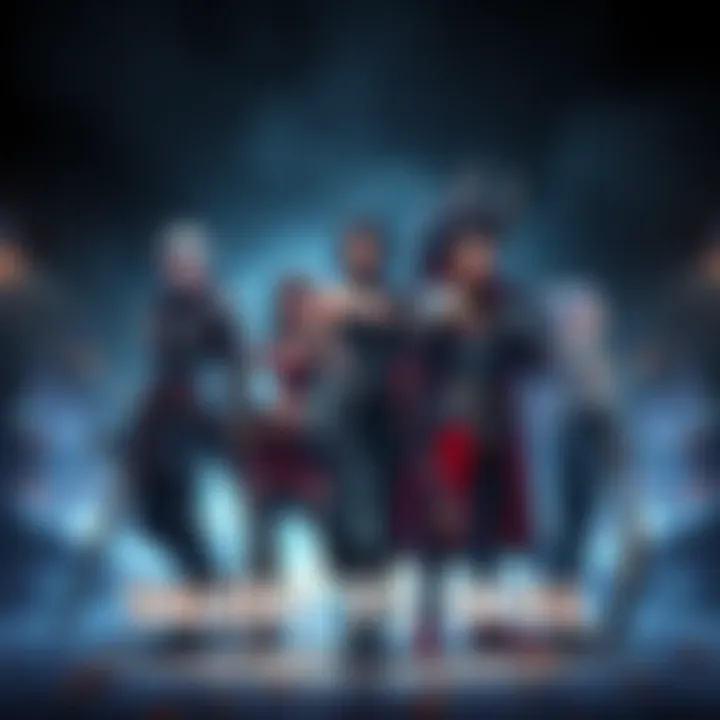 Characters from Ragnarok and Apoc standing together, showcasing their differences in talent and skill, while debating their abilities.