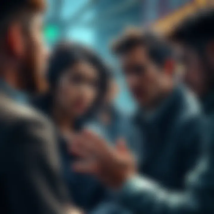 Raian engaging in a tense conversation with others, showing visible concern
