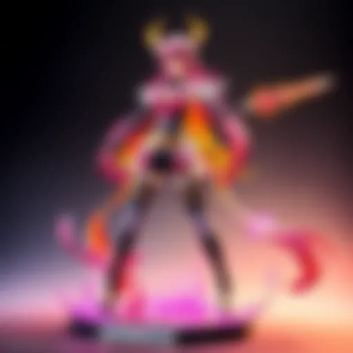 A detailed 1/7 scale figure of Raiden Shogun from Genshin Impact in vibrant colors, showcasing her elegant design and armor, set on a display base.