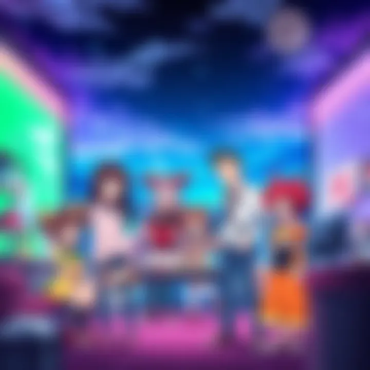 A colorful scene from a rare anime originally aired on Dutch TV, featuring unique characters and vibrant backgrounds.