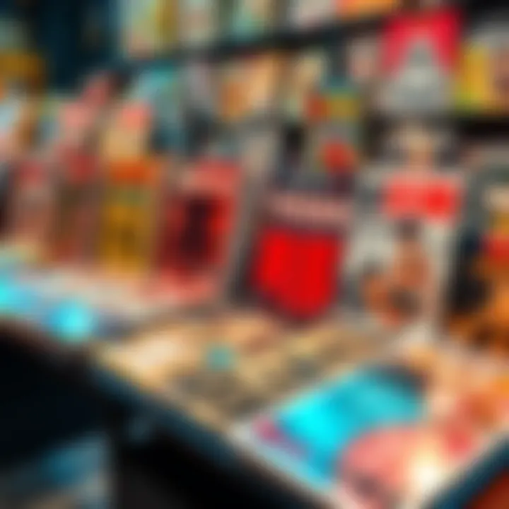A collection of rare manga books displayed on a table, showcasing their colorful covers and unique art styles.