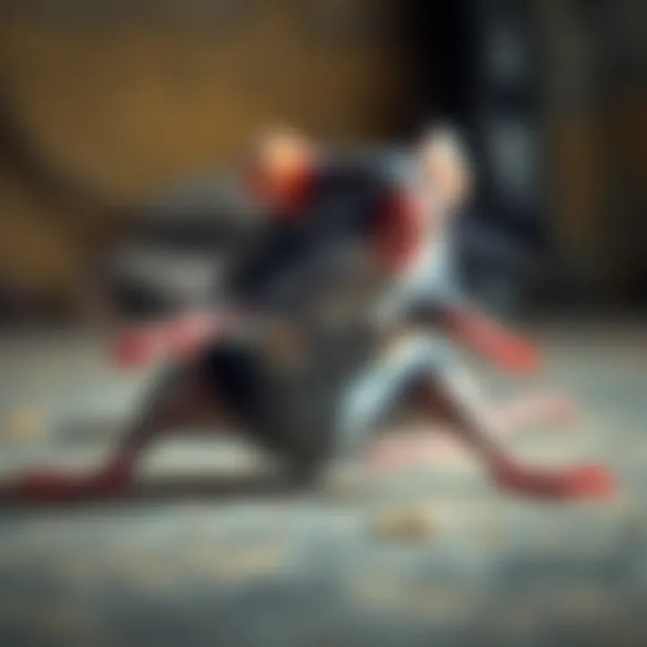 A rat displaying an unusual position with legs spread apart, likely in a social or mating context.