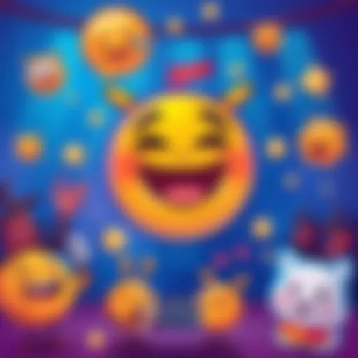 A colorful cartoon depiction of the Real 😂 meme with laughing faces and humorous elements, symbolizing online laughter and fun.