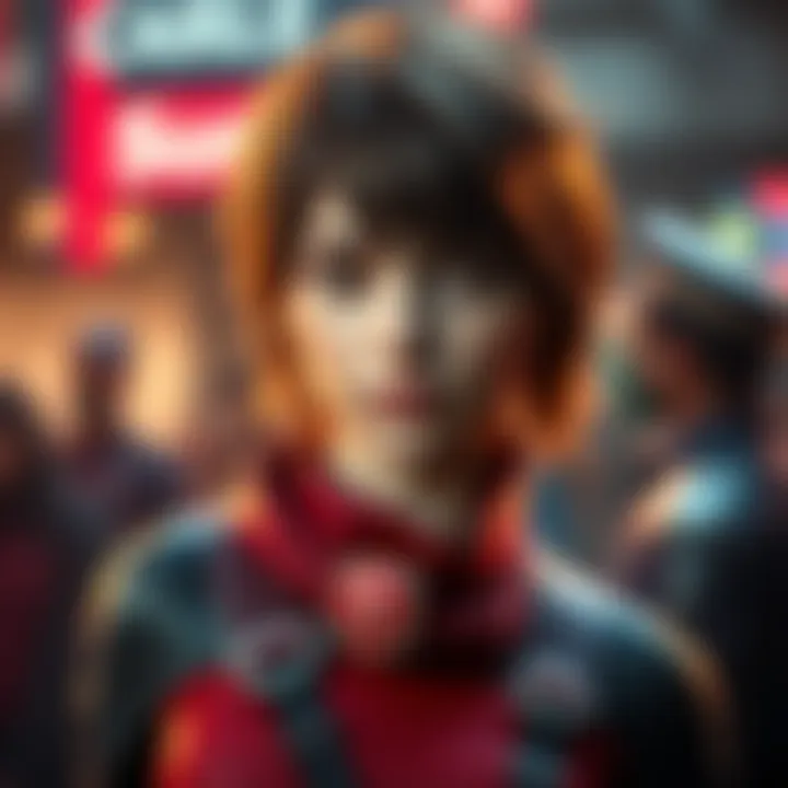 A person dressed as Rebecca Chambers from a video game, showcasing detailed costume and character likeness.