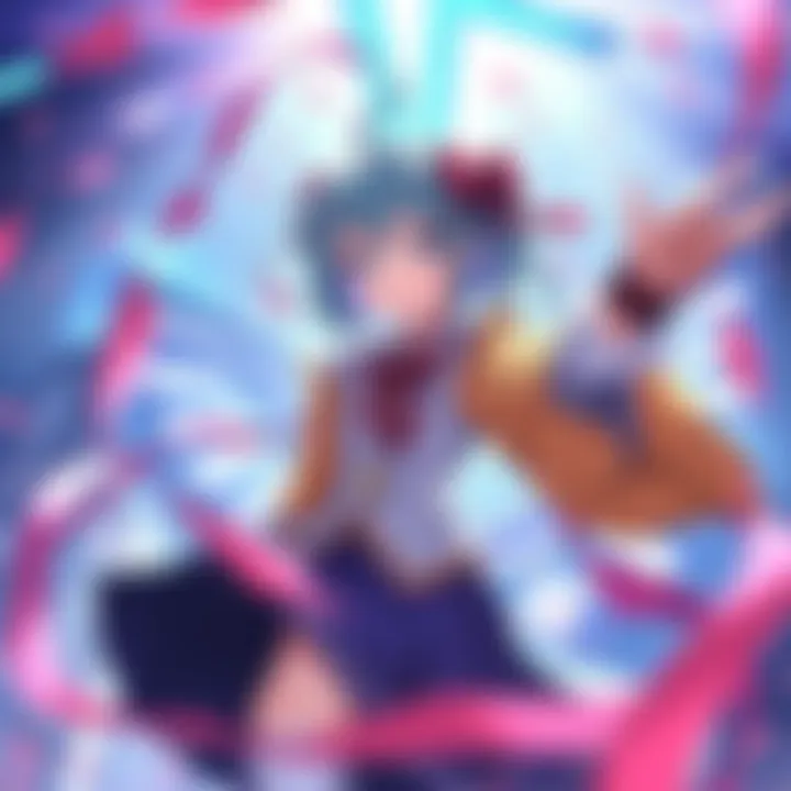 Rebecca's character illustrated by Mashima, showcasing dynamic poses and vibrant colors for the new game launch.
