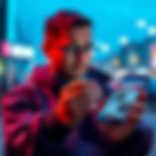 Recent Events Update A person reading news on a mobile device with important headlines displayed