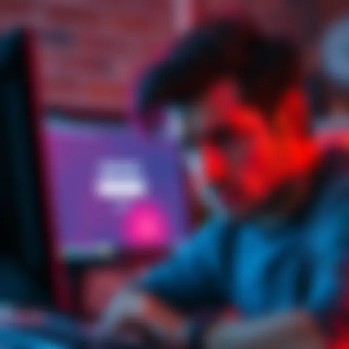 A person looks frustrated while trying to access their Bounty Rush account after unlinking Google account, with a computer screen showing a login error message.