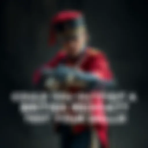 A British redcoat in a combat stance, ready to engage, with a musket and traditional uniform.