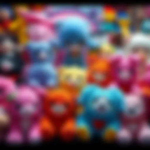 A colorful display of adorable Rei plush toys showcasing various soft designs and styles.